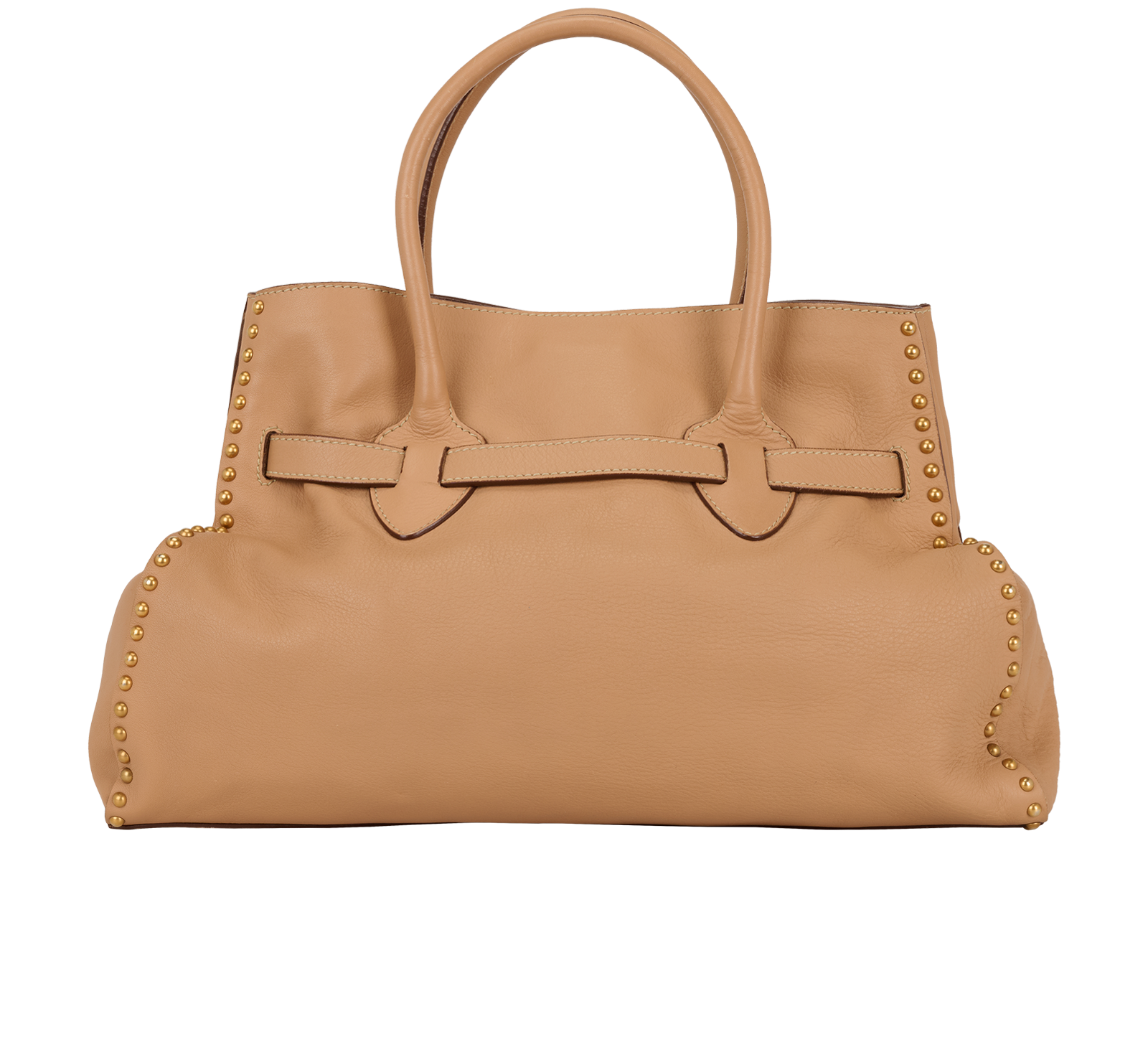 Studded Tote, &pound;550, Handbags, Beige, Leather, Back view